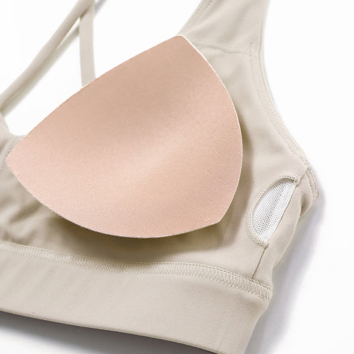 Buddha Stones Gym Sports Yoga Backless Bra Crop Tank Top Oddychające Szorty - image 33