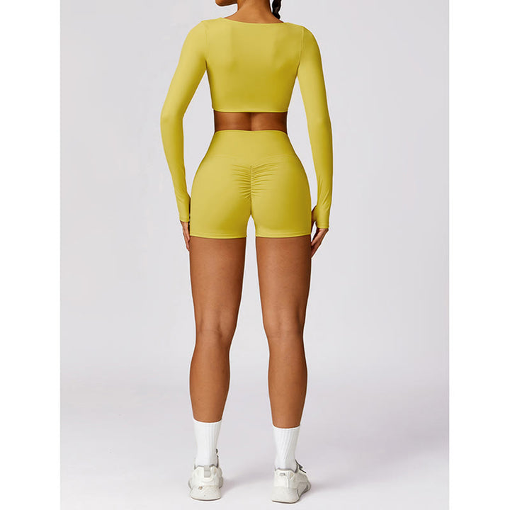 Buddha Stones Gym Sports Yoga Backless Bra Crop Tank Top Oddychające Szorty - image 41