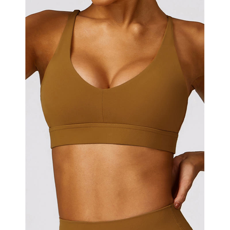 Buddha Stones Gym Sports Yoga Backless Bra Crop Tank Top Oddychające Szorty - image 47