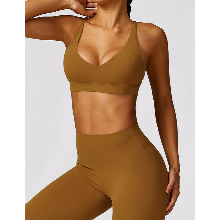 Buddha Stones Gym Sports Yoga Backless Bra Crop Tank Top Oddychające Szorty - image 48