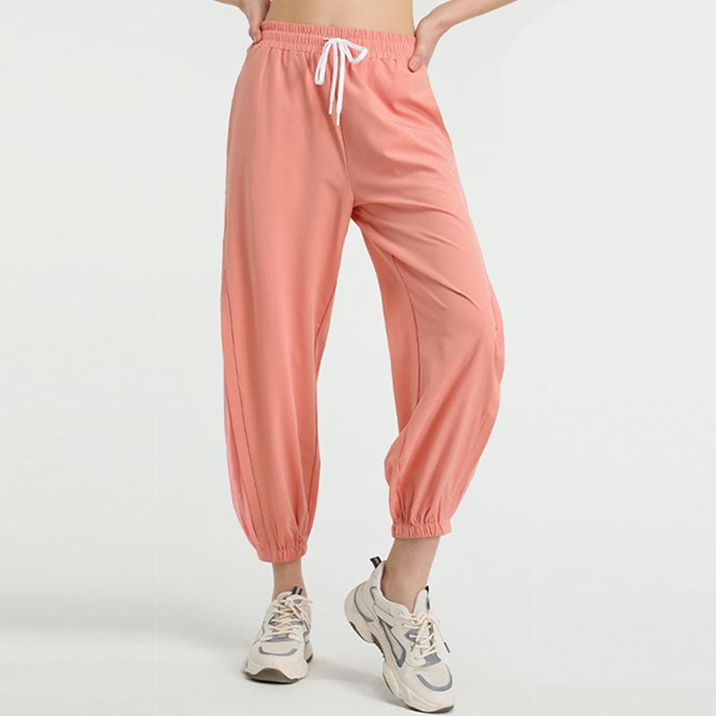 Buddha Stones Luźne Spodnie Sportowe Fitness Joga Wysoki Stan Z Kieszeniami - Różowy - US8-10, UK/AU12-14, EU40-42 (XL)  - image 11