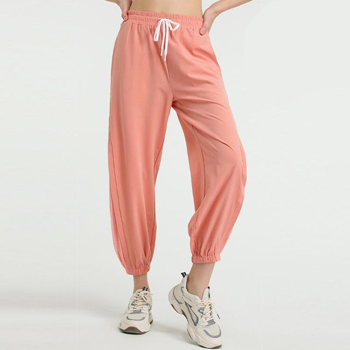 Buddha Stones Luźne Spodnie Sportowe Fitness Joga Wysoki Stan Z Kieszeniami - Różowy - US8-10, UK/AU12-14, EU40-42 (XL)  - image 11