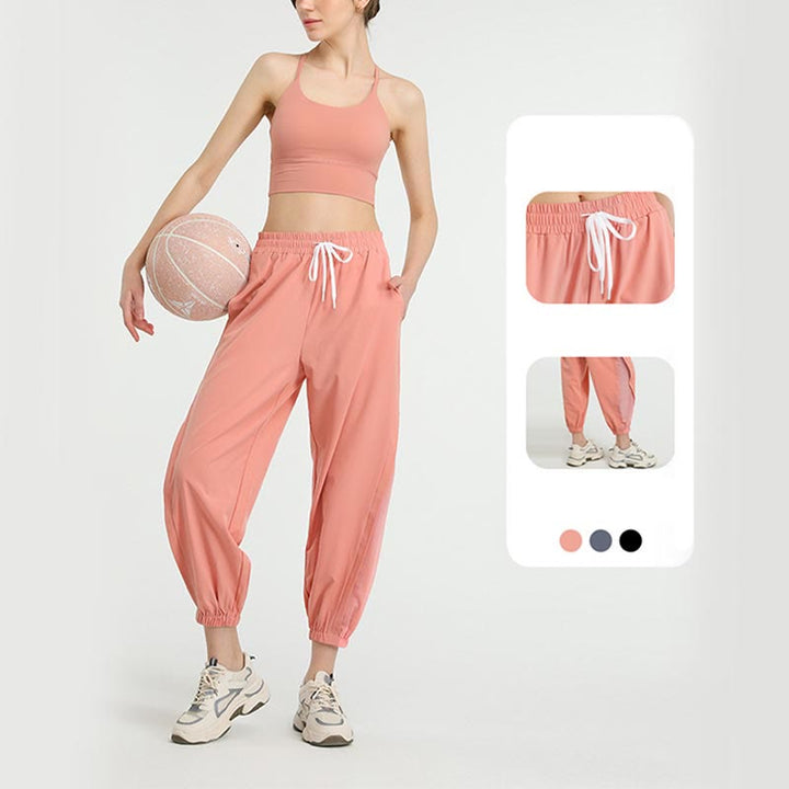 Buddha Stones Luźne Spodnie Sportowe Fitness Joga Wysoki Stan Z Kieszeniami - image 15