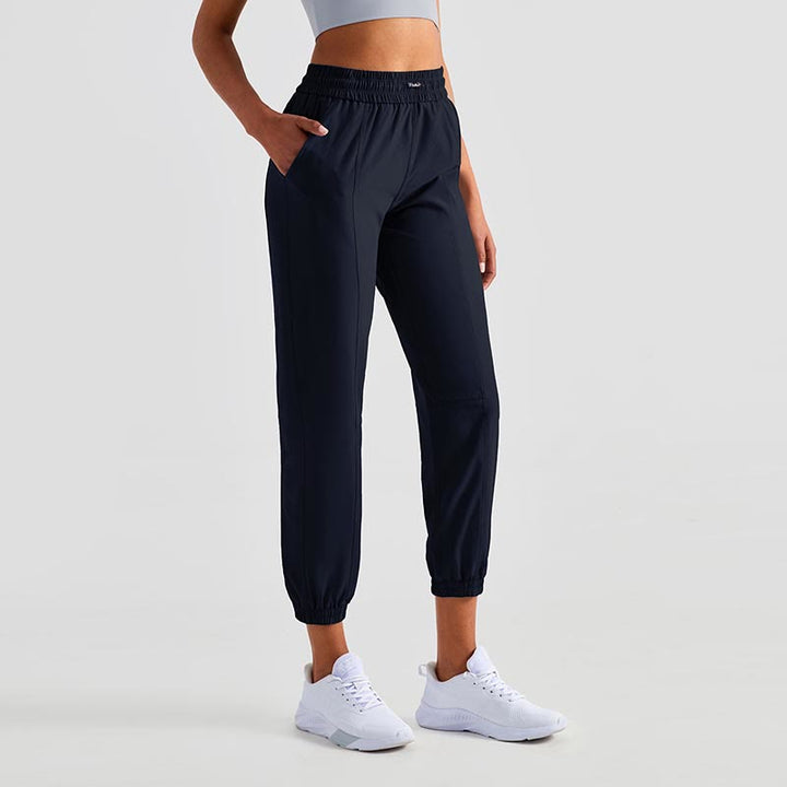 Buddha Stones Wysoki stan Fitness Joga Sportowe Spodnie dresowe Jogger z kieszeniami - Granatowy Czarny - US8-10, UK/AU12-14, EU40-42 (XL) - image 19