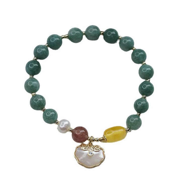 Bransoletka z Buddha Stones Jade Sea Shell Ruyi Lock Luck