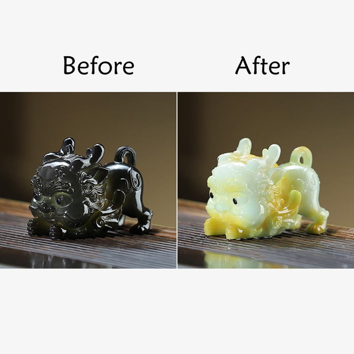 Buddha Stones Zmieniające Kolor Małe PiXiu Sztabki Żywicy Herbata Zwierzę Domowe Bogactwo Figurka Dekoracja