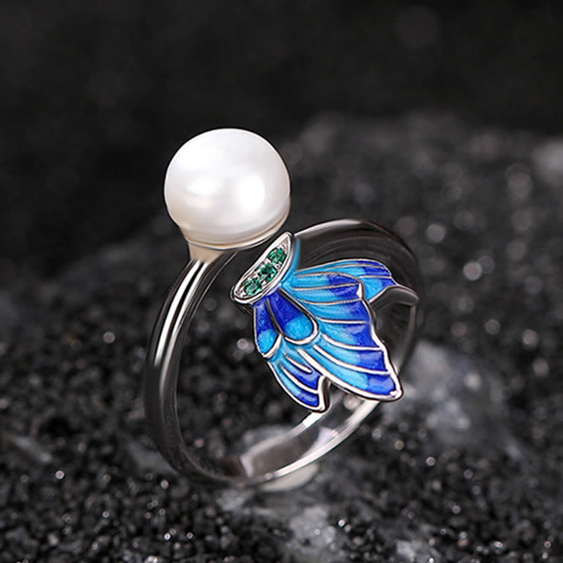 Buddha Stones 925 Srebro Sterling Perła Motyl Uzdrawiający Naszyjnik Wisiorek Kolczyki Pierścień - image 11