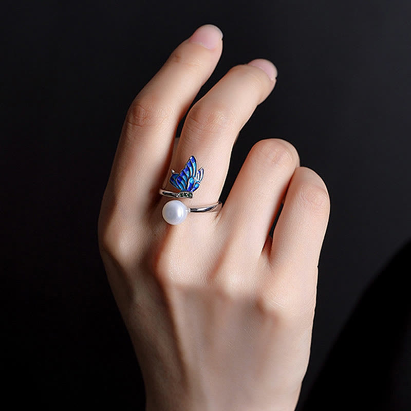 Buddha Stones 925 Srebro Sterling Perła Motyl Uzdrawiający Naszyjnik Wisiorek Kolczyki Pierścień - image 13