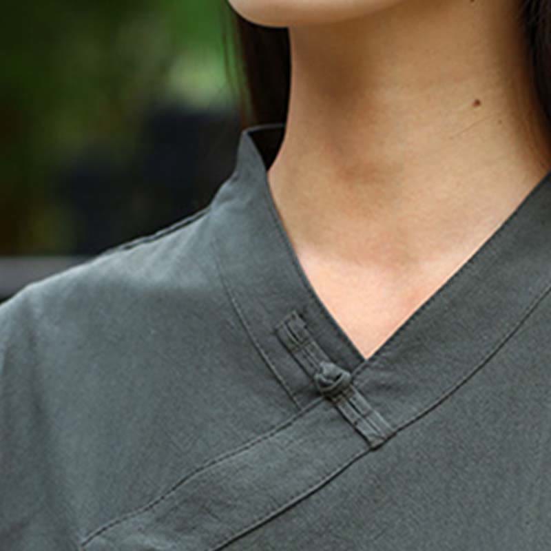 Buddha Stones 2 szt. Półrękaw, dekolt w serek, koszula, spodnie, medytacja, zen, tai chi, lniana odzież damska - image 20