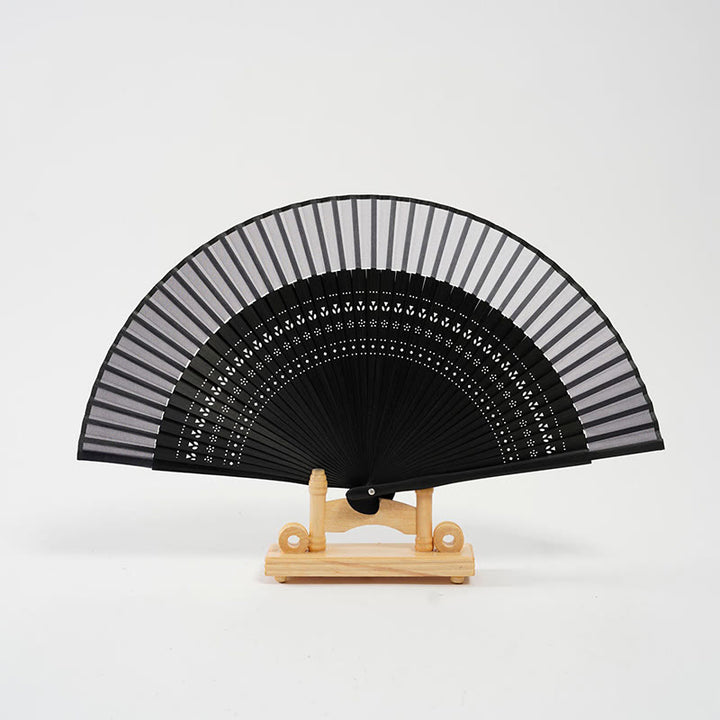 Buddha Stones Gradientowe Kolory Puste Grawerowane Ręczny Składany Wachlarz Bambusowy