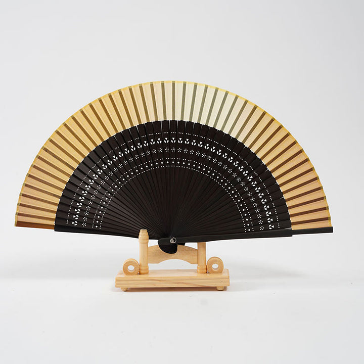 Buddha Stones Gradientowe Kolory Puste Grawerowane Ręczny Składany Wachlarz Bambusowy