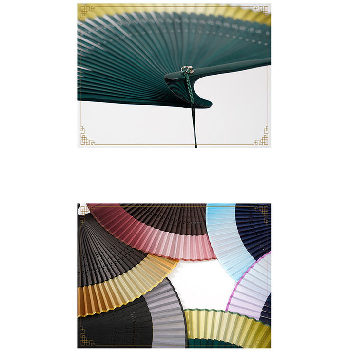 Buddha Stones Gradientowe Kolory Puste Grawerowane Ręczny Składany Wachlarz Bambusowy