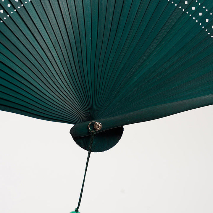 Buddha Stones Gradientowe Kolory Puste Grawerowane Ręczny Składany Wachlarz Bambusowy