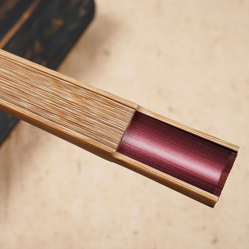 Buddha Stones Jednolity Kolor Gradientowy Pusty Grawerowany Ręczny Składany Wachlarz Bambusowy