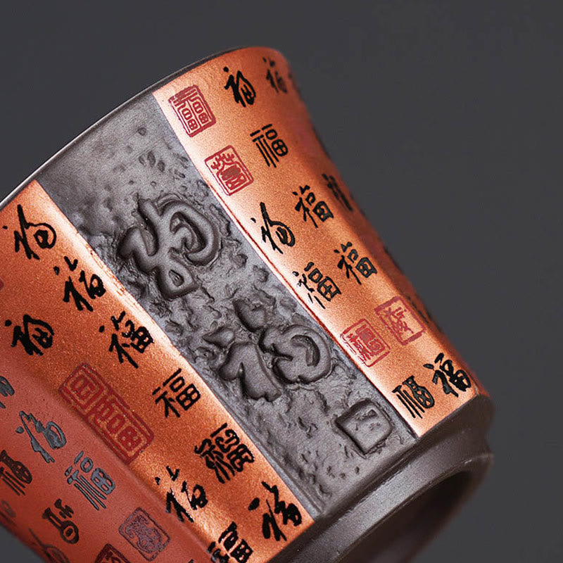 Buddha Stones Mała Fu Postać Fioletowa Glina Ceramiczna Filiżanka Do Herbaty Kung Fu Filiżanka Do Herbaty 50ml
