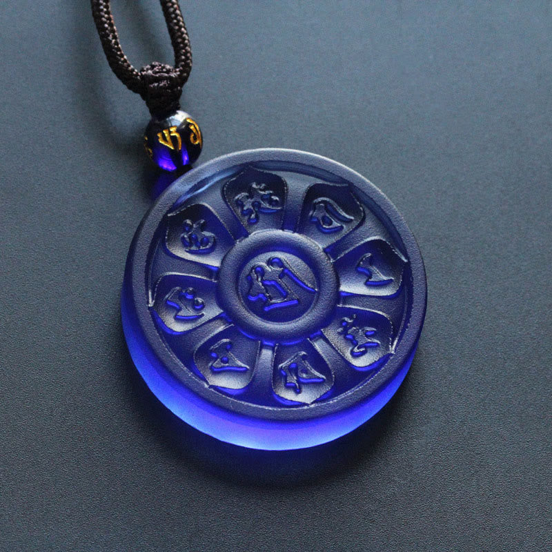Buddha Stones Liuli Manjusri Lotus Naszyjnik Oświecenia
