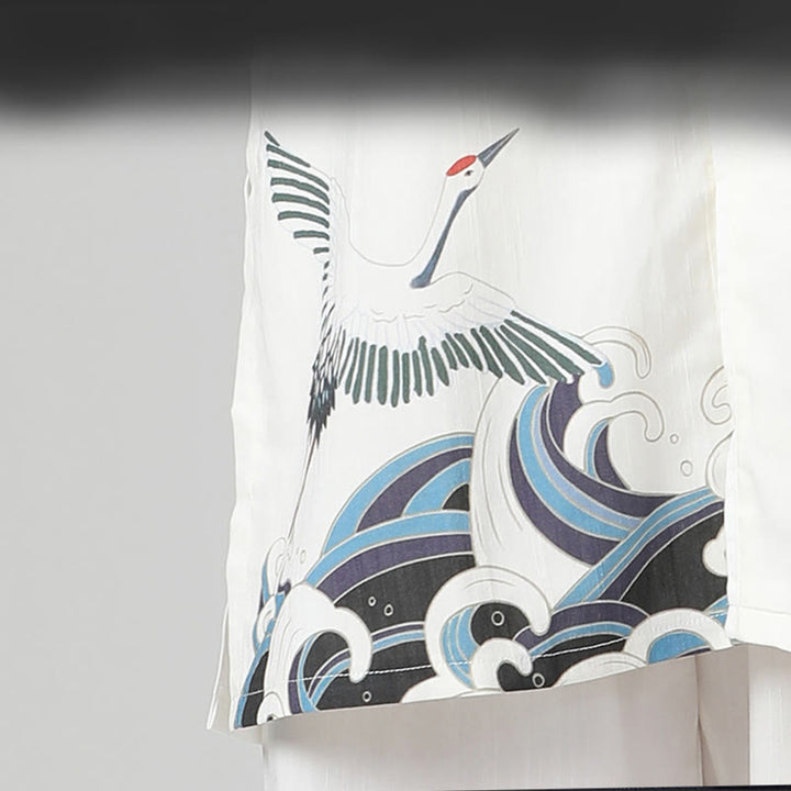 Buddha Stones Białe Żurawie Morze Bawełna Len Medytacja Modlitwa Duchowy Zen Tai Chi Qigong Praktyka Odzież Zestaw - image 12