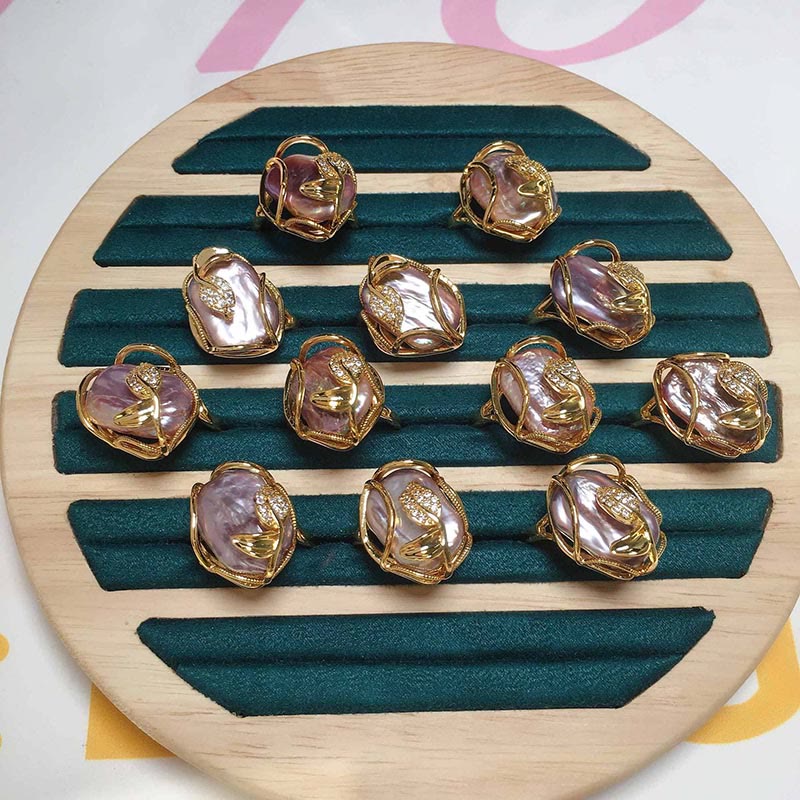 Buddha Stones Kamienie Perła Miedziany Złoty Kwiat Szczęście Bogactwo