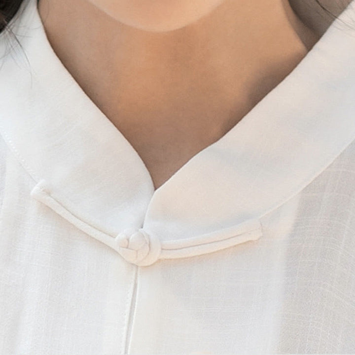 Buddha Stones Jednolity Kolor Żaba-Guzik Medytacja Modlitwa Duchowy Zen Tai Chi Qigong Praktyka Unisex Zestaw Ubrań - image 14