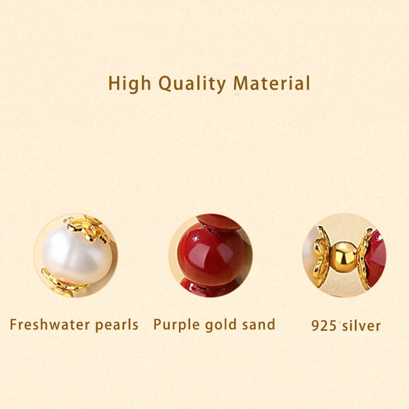 Buddha Stones 925 Srebro Sterling Naturalna Perła Cynobru Błogosławieństwo Naszyjnik Wisiorek Bransoletka Kolczyki Zestaw Biżuterii - image 4