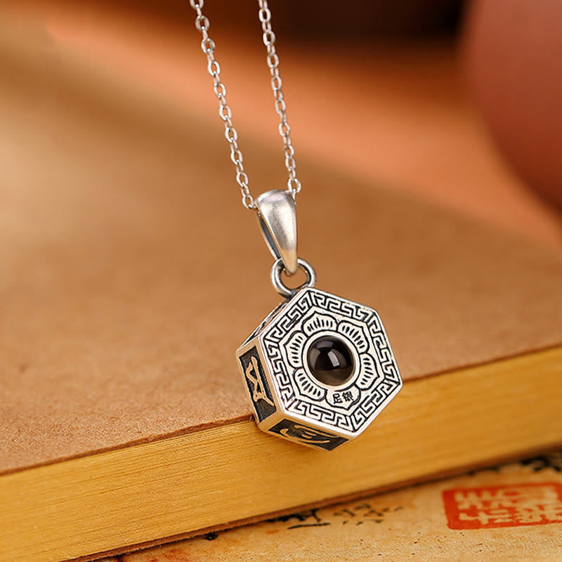 Buddha Stones 990 Srebro Tybetańskie Om Mani Padme Hum Lotus Love Projection Naszyjnik Wisiorek - image 1