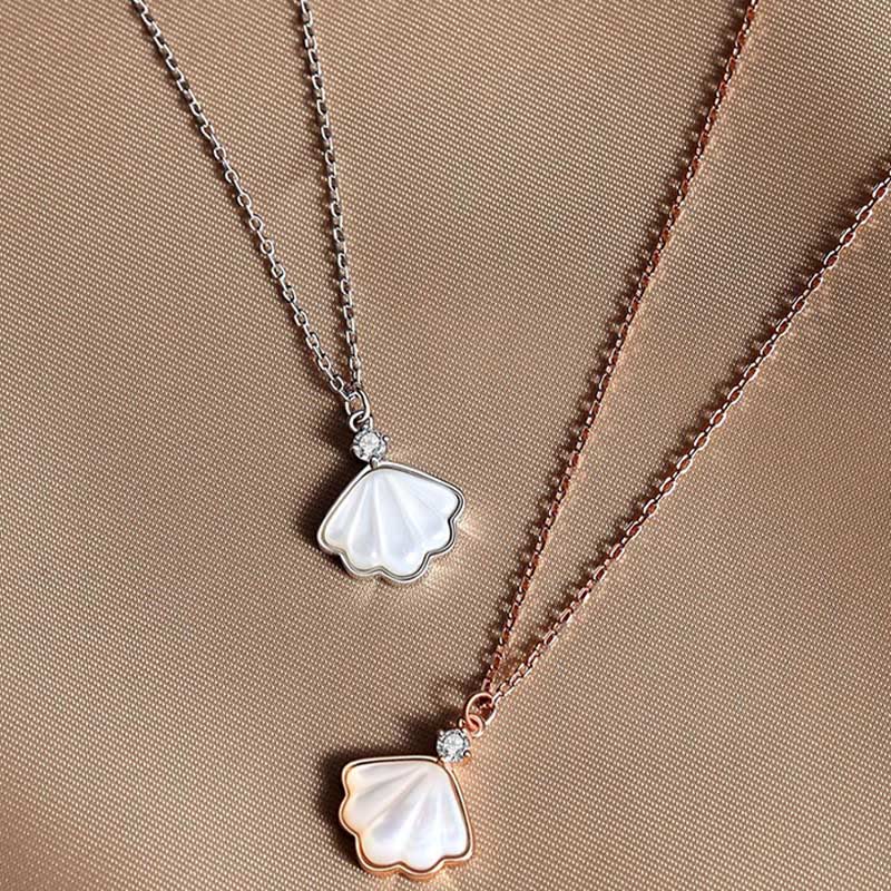 Buddha Stones 925 Srebro Sterlingowe Tridacna Kamień Muszla Błogosławieństwo Naszyjnik Wisiorek Bransoletka Kolczyki Zestaw Biżuterii - image 12