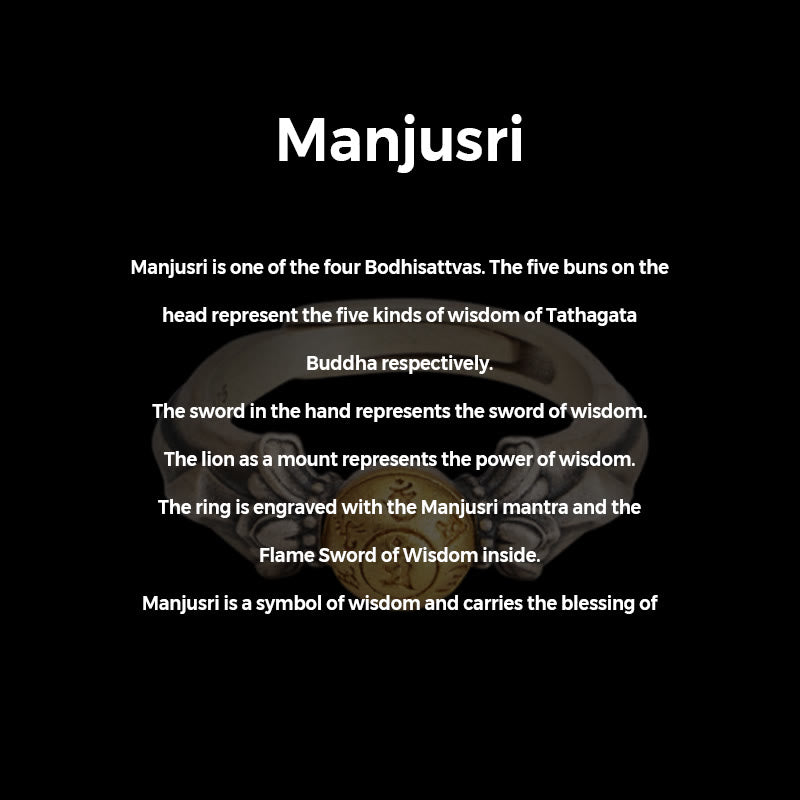 Buddha Stones 925 Srebro Sterlingowe Manjusri Mantra Om Mani Padme Hum Peace Regulowany Pierścień