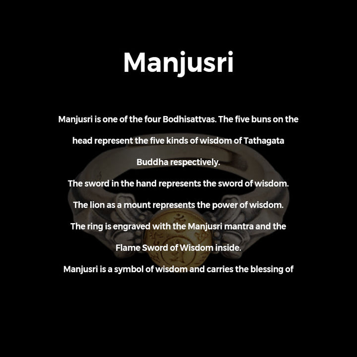 Buddha Stones 925 Srebro Sterlingowe Manjusri Mantra Om Mani Padme Hum Peace Regulowany Pierścień