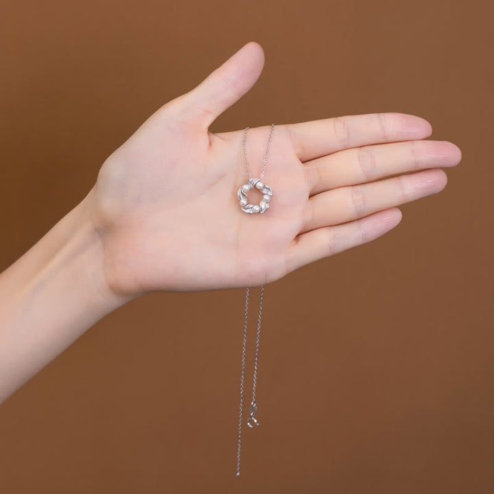 Buddha Stones 925 Srebro Sterling Perła Liść Projekt Uzdrawiający Mądrość Naszyjnik Wisiorek Pierścień Kolczyki Zestaw - image 2