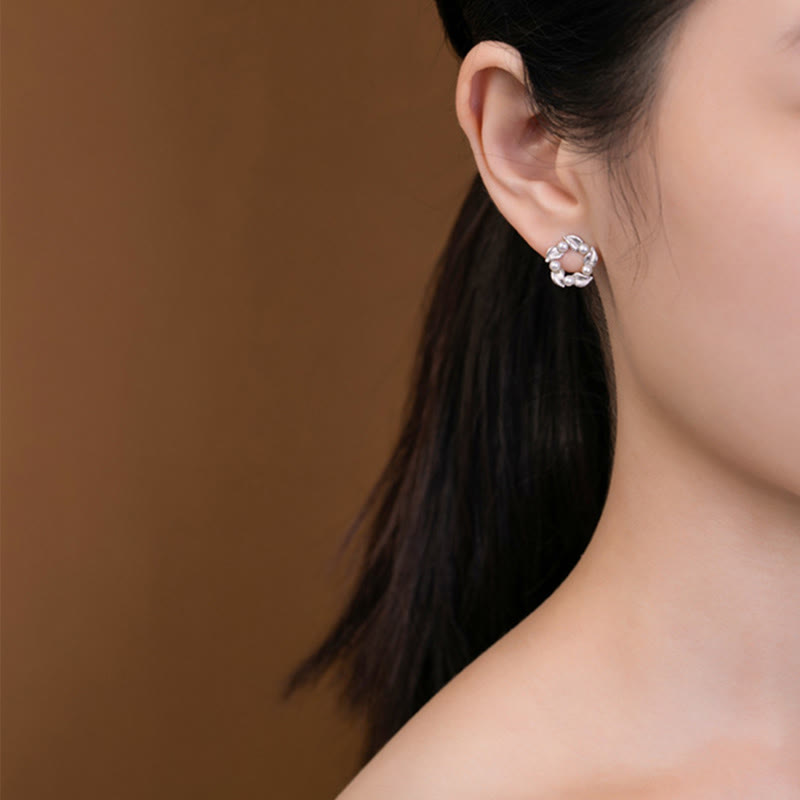 Buddha Stones 925 Srebro Sterling Perła Liść Projekt Uzdrawiający Mądrość Naszyjnik Wisiorek Pierścień Kolczyki Zestaw - image 4