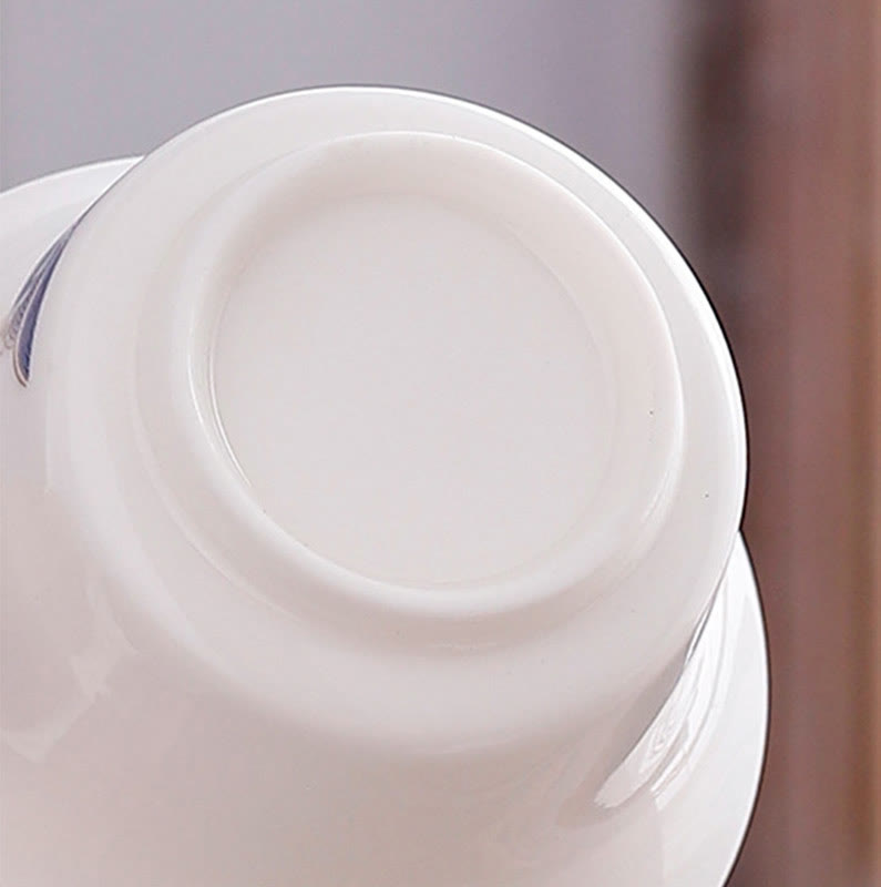 Buddha Stones Biała Porcelana Górski Krajobraz Wiejski Ceramiczny Gaiwan Filiżanka Kung Fu Filiżanka Do Herbaty I Spodek Z Pokrywką