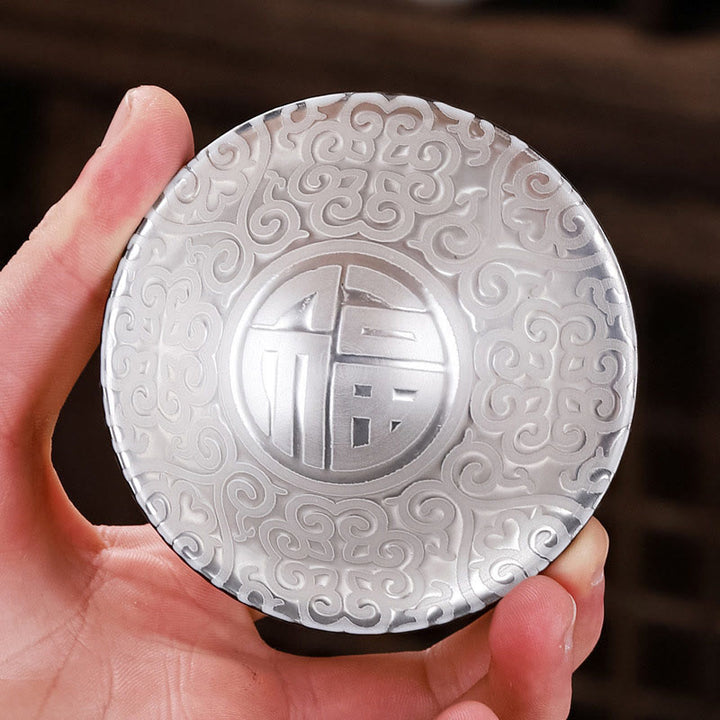 Buddha Stones Tybet Wzór Fu Charakter Złoty Srebrny Ceramiczny Filiżanka Kung Fu Filiżanki do Herbaty 55ml