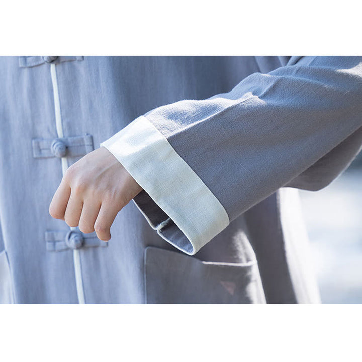 Buddha Stones 2 szt. Żaba-guzik Długi rękaw Koszula Top Spodnie Medytacja Zen Tai Chi Bawełna Lniana Odzież Damska Zestaw - image 12