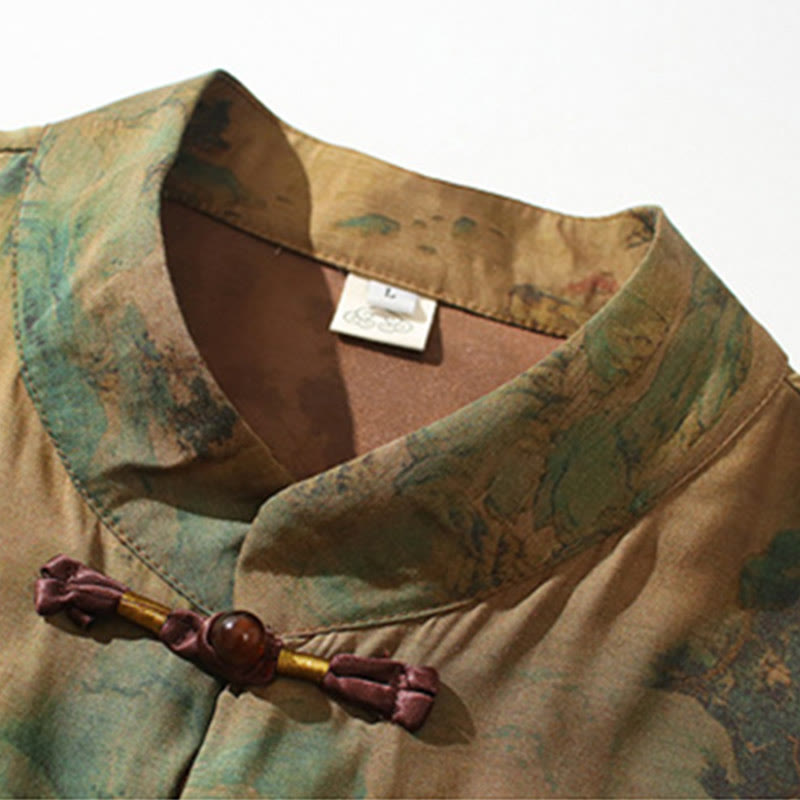 Buddha Stones Krajobraz Chiński Smok Wzór Chiński Trzy Czwarte Rękaw Koszula Męska T-shirt - image 9