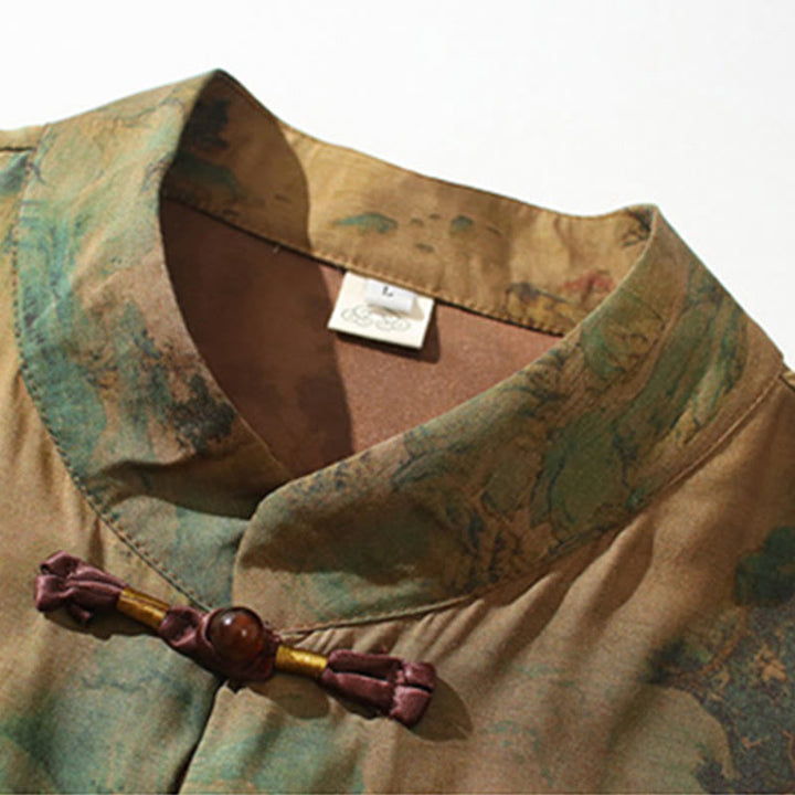 Buddha Stones Krajobraz Chiński Smok Wzór Chiński Trzy Czwarte Rękaw Koszula Męska T-shirt - image 9