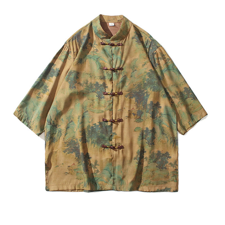 Buddha Stones Krajobraz Chiński Smok Wzór Chiński Trzy Czwarte Rękaw Koszula Męska T-shirt - image 12