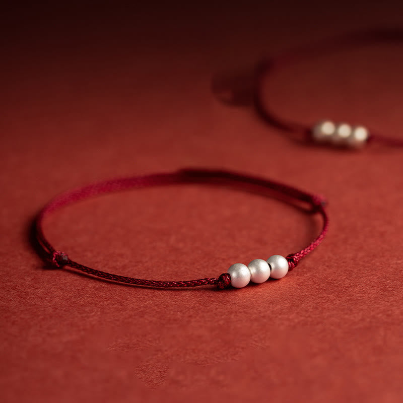 Bransoletka ochronna z trzema koralikami i Buddha Stones próby 925 - image 4