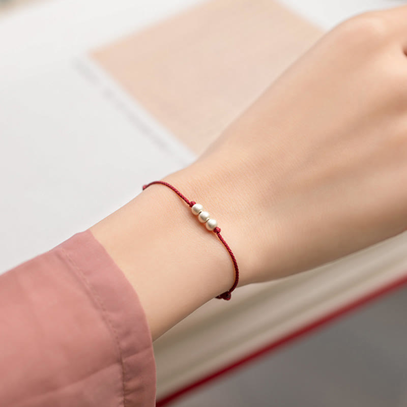 Bransoletka ochronna z trzema koralikami i Buddha Stones próby 925 - image 9