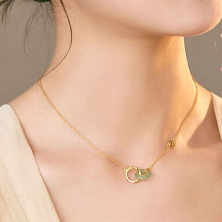 Buddha Stones 925 Srebro Sterlingowe Naturalny Zielony Awenturyn Klamra Pokoju Bambus Moneta Naszyjnik Wisiorek Dobrobytu - image 4