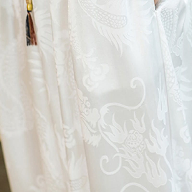 Buddha Stones Wzór Smoka Luźne Męskie Spodnie Harem Z Kieszeniami