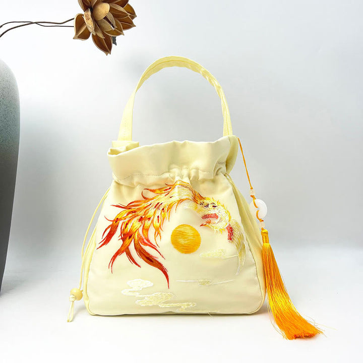 Buddha Stones Suzhou Haft Królik Lotos Epifyllum Piwonia Magnolia Torba Tote Crossbody Torba na ramię Torebka