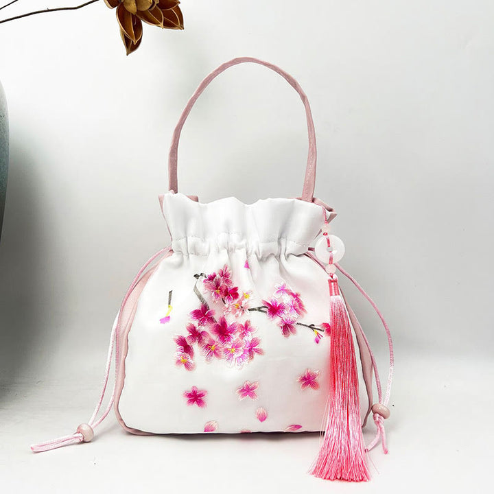 Buddha Stones Suzhou Haft Królik Lotos Epifyllum Piwonia Magnolia Torba Tote Crossbody Torba na ramię Torebka