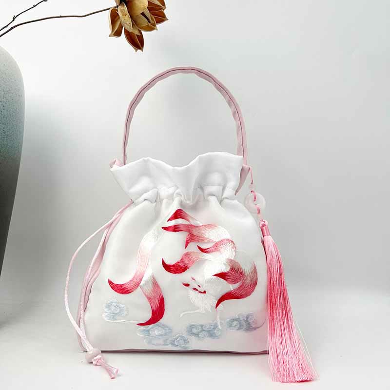 Buddha Stones Suzhou Haft Królik Lotos Epifyllum Piwonia Magnolia Torba Tote Crossbody Torba na ramię Torebka