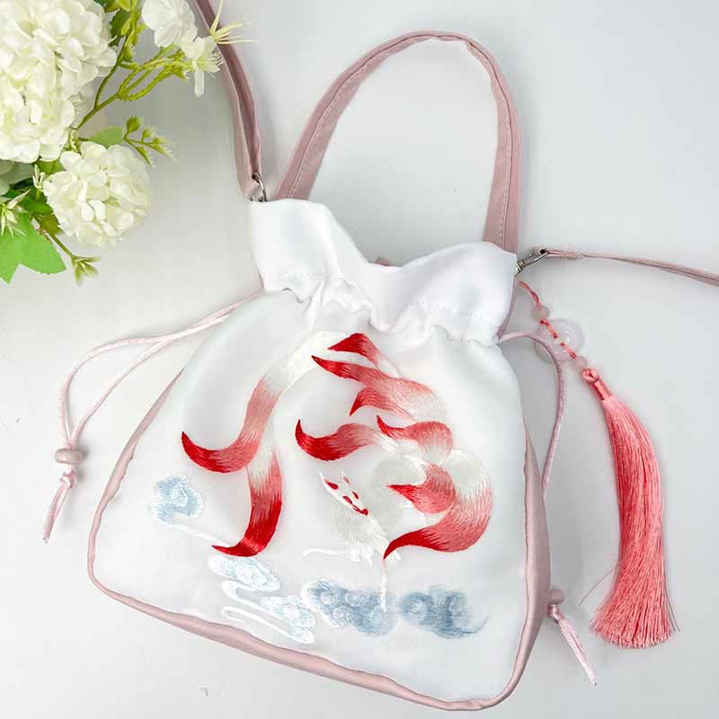 Buddha Stones Suzhou Haft Królik Lotos Epifyllum Piwonia Magnolia Torba Tote Crossbody Torba na ramię Torebka
