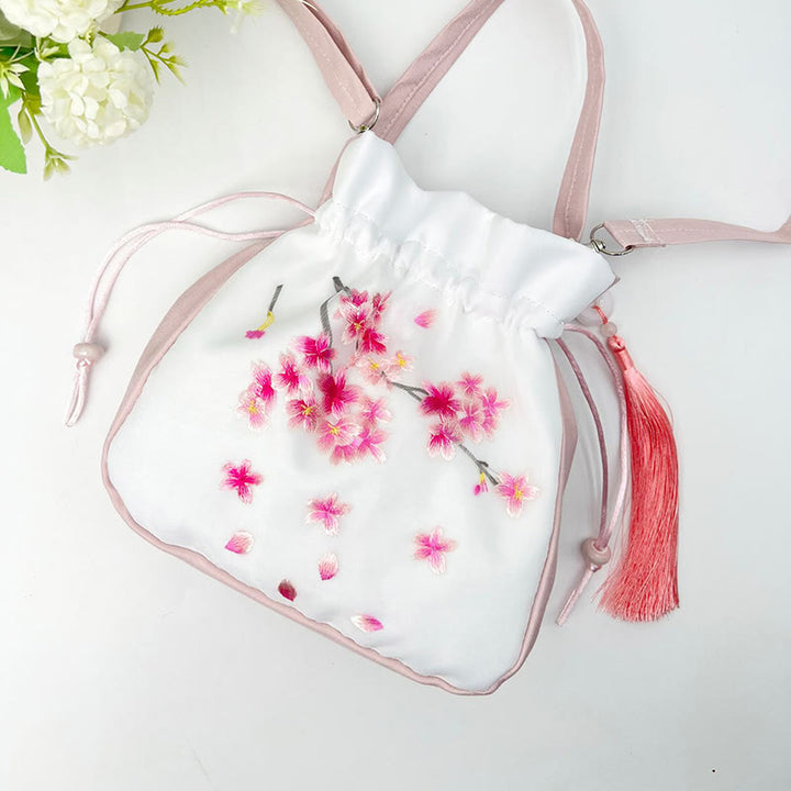 Buddha Stones Suzhou Haft Królik Lotos Epifyllum Piwonia Magnolia Torba Tote Crossbody Torba na ramię Torebka