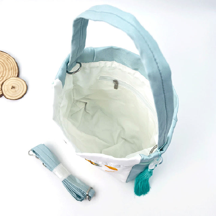 Buddha Stones Suzhou Haft Królik Lotos Epifyllum Piwonia Magnolia Torba Tote Crossbody Torba na ramię Torebka