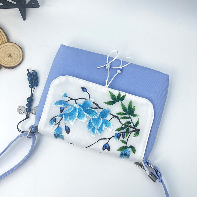 Buddha Stones haftowane Kamelia Epifyllum Gardenia Sakura Kwiaty Torba Crossbody Torba na ramię Torba na telefon komórkowy