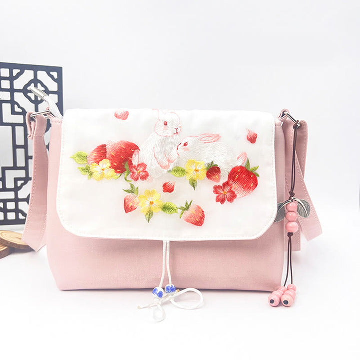 Buddha Stones haftowane Kamelia Epifyllum Gardenia Sakura Kwiaty Torba Crossbody Torba na ramię Torba na telefon komórkowy