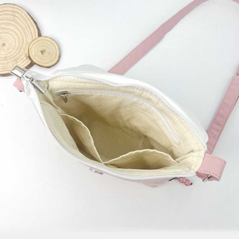 Buddha Stones haftowane Kamelia Epifyllum Gardenia Sakura Kwiaty Torba Crossbody Torba na ramię Torba na telefon komórkowy