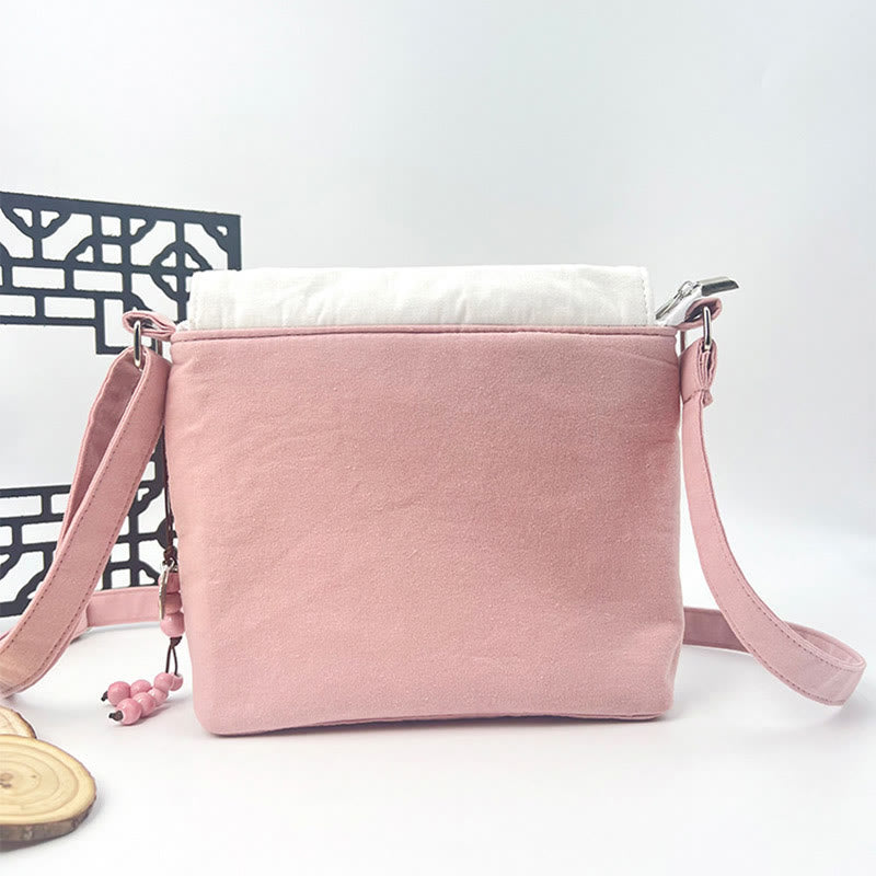 Buddha Stones haftowane Kamelia Epifyllum Gardenia Sakura Kwiaty Torba Crossbody Torba na ramię Torba na telefon komórkowy